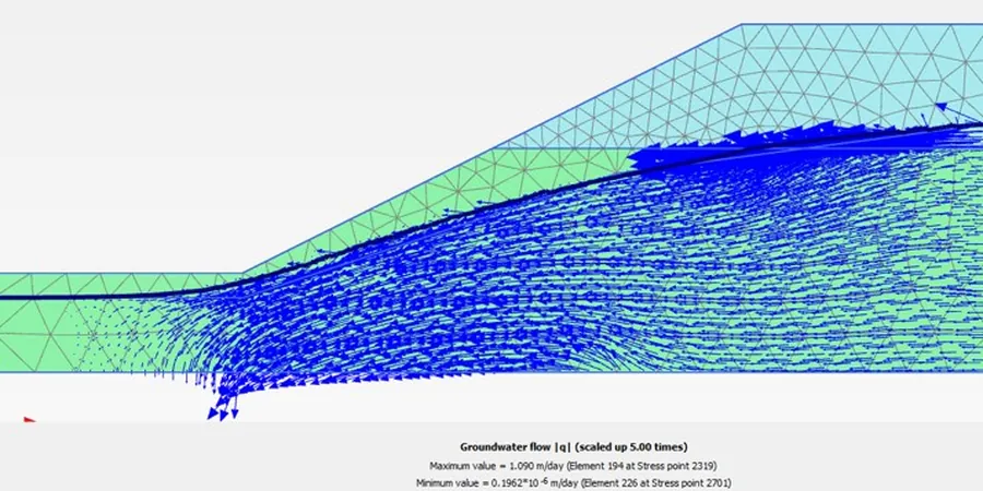 Illustrative image of Slope failure analysis in 