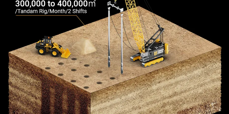 Illustrative image of Vibrocompaction design in 
